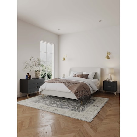 Manhattan Comfort 2-Piece DUMBO Standard 3-Drawer Dresser and DUMBO 2.0 Nightstand in Black 2-DB02-BK